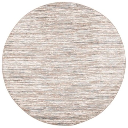 Safavieh 6 ft. 7 in. x 6 ft. 7 in. Pyramid Contemporary Round Power Loomed Rug - Gray & Ivory PYR233F-7R